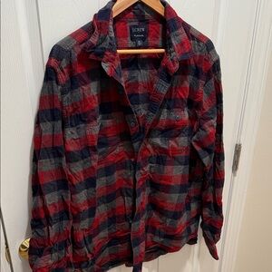 J.Crew Red and Navy Checkered Shirt